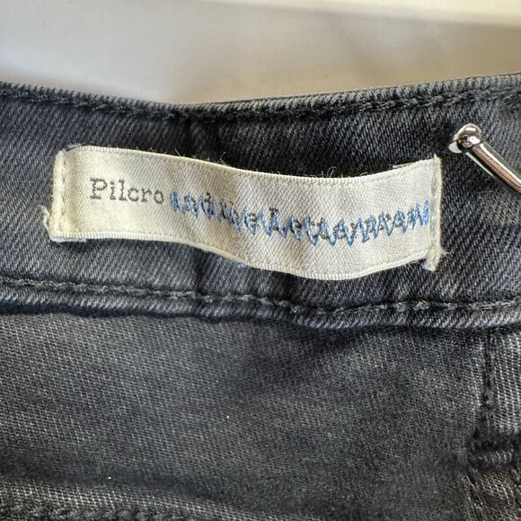 Pilcro Letterpress Anthropologie Black Crop Embellished Jeans Womens Size 29 - Picture 14 of 16